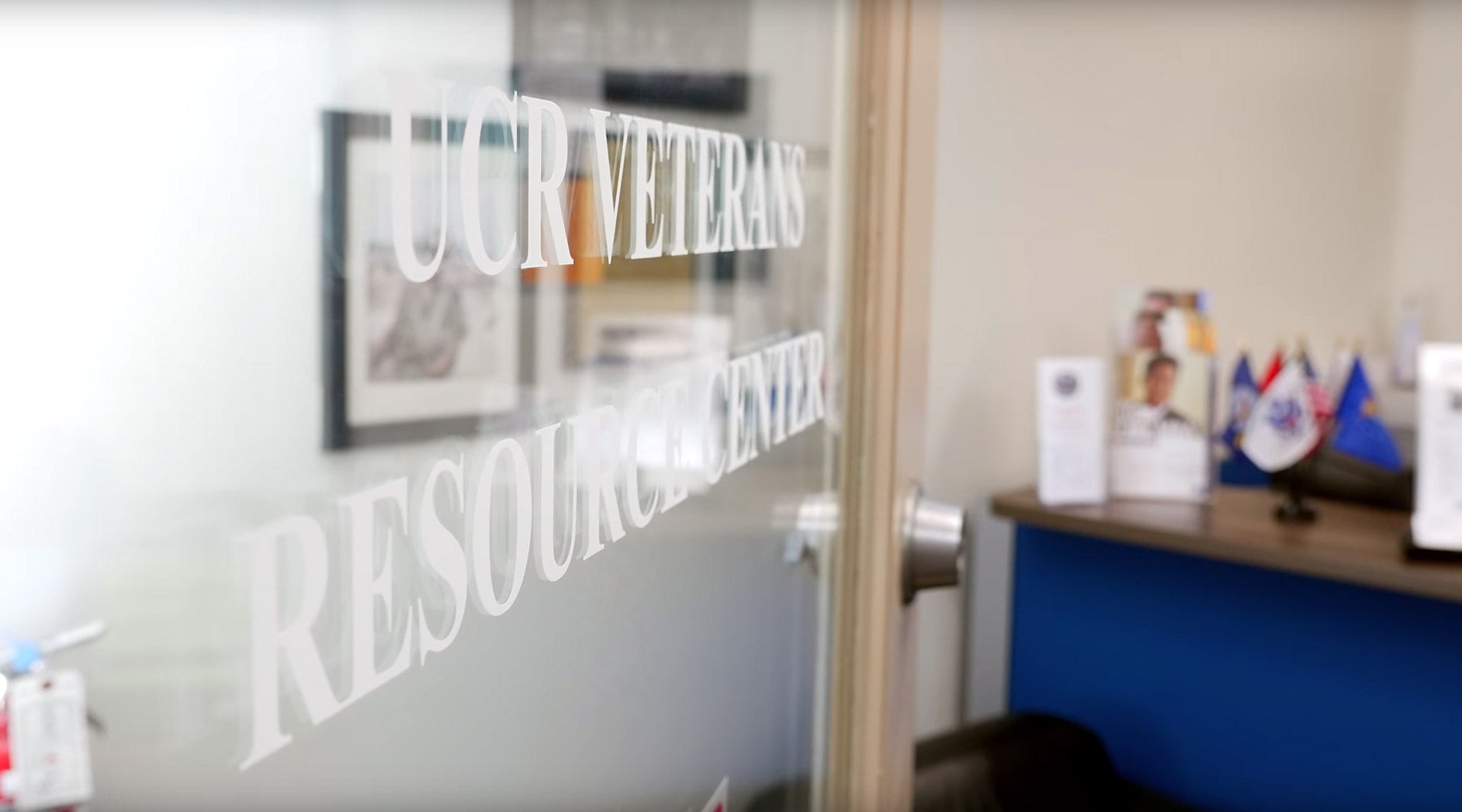 An open door welcomes visitors to UCR's Veterans Resource Center. 